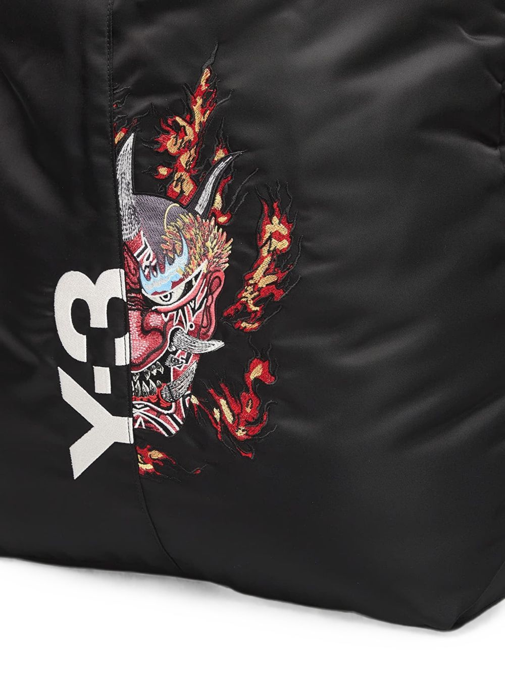 Y3 Borsa tote con grafica ricamata