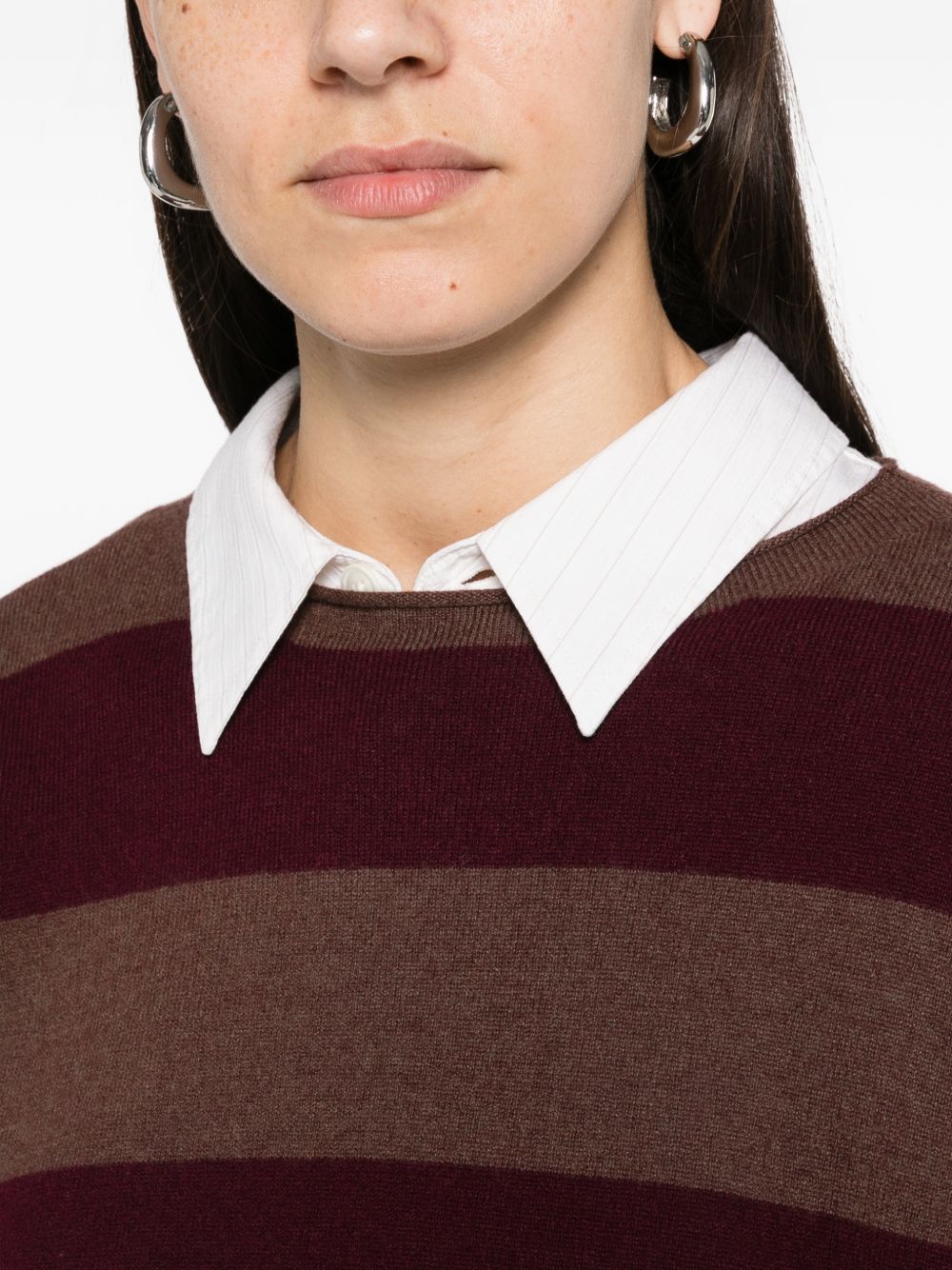 YERSE Maglione a righe girocollo