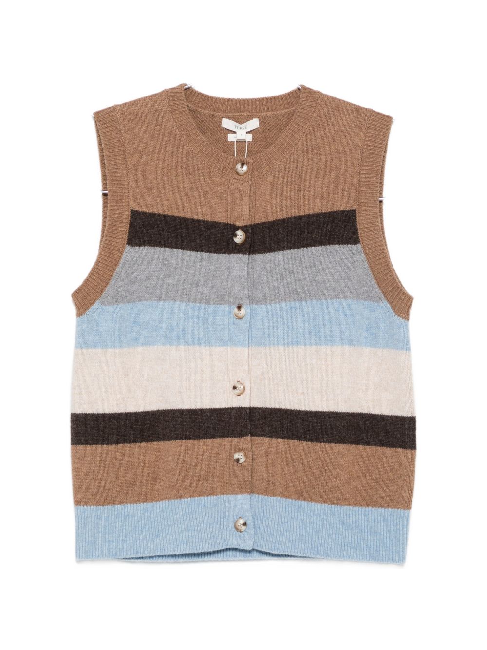 YERSE Gilet in lana a righe multicolore Daff