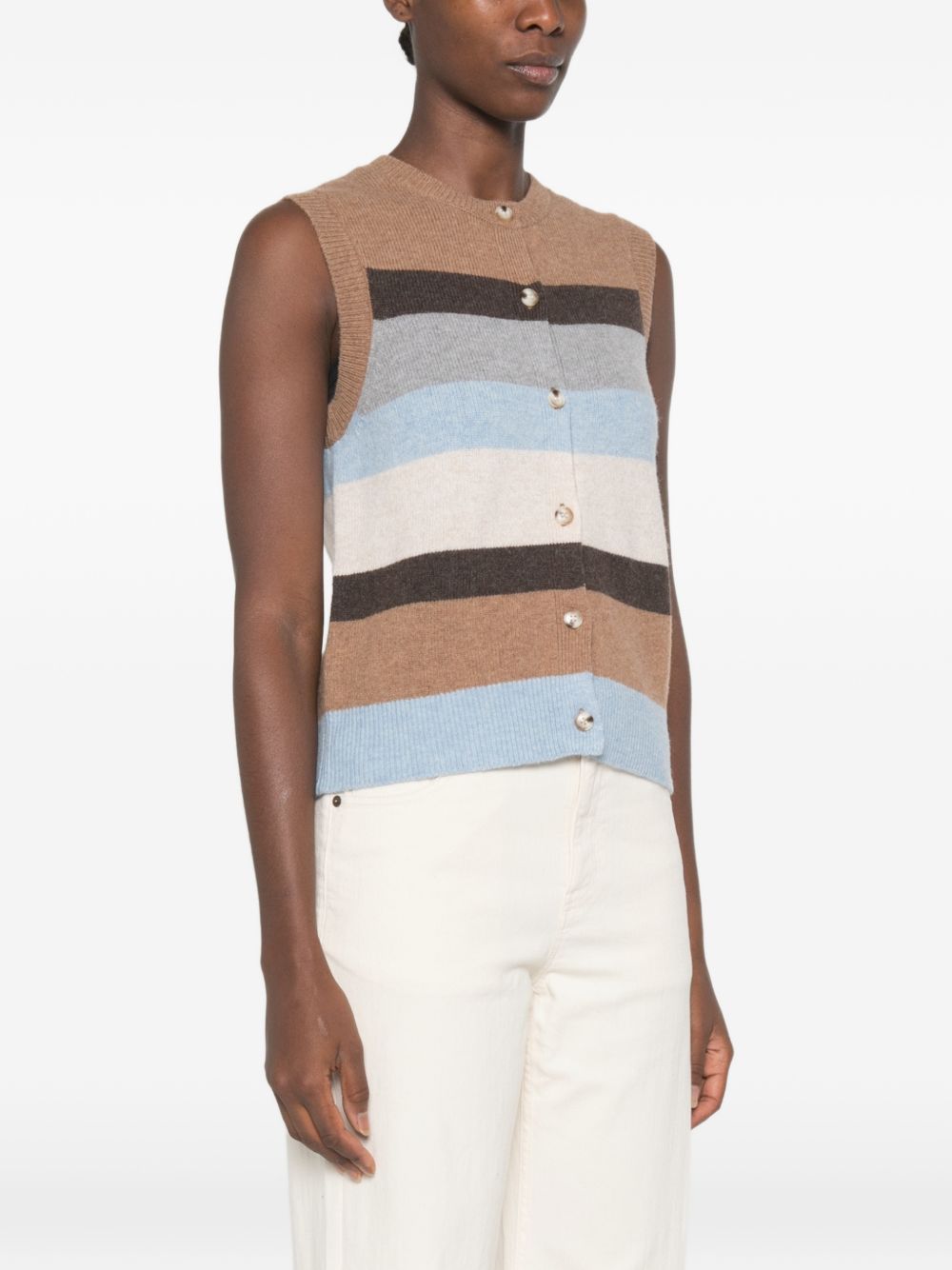 YERSE Gilet in lana a righe multicolore Daff