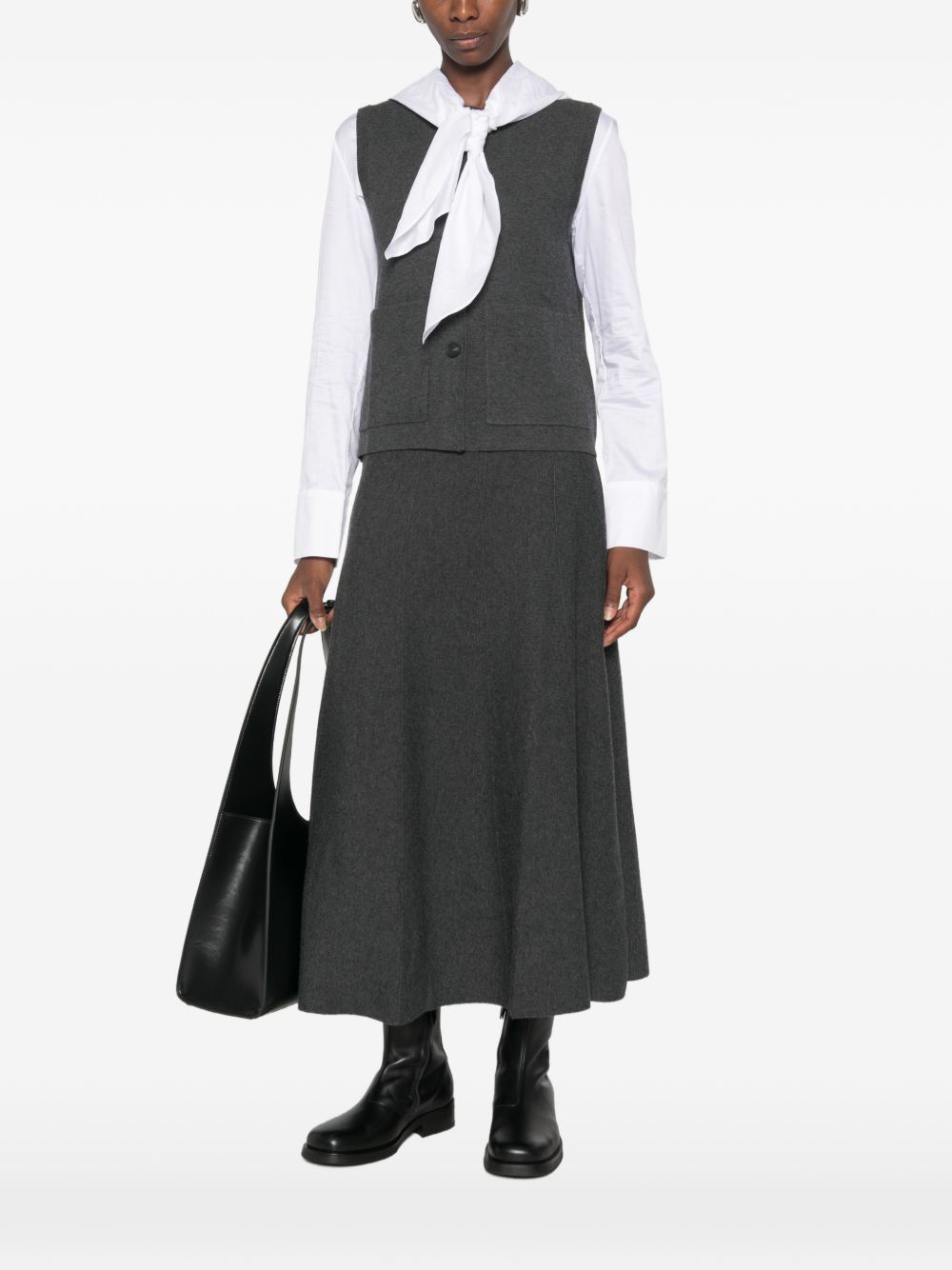 YERSE Gilet in lana Rosi con tasche frontali