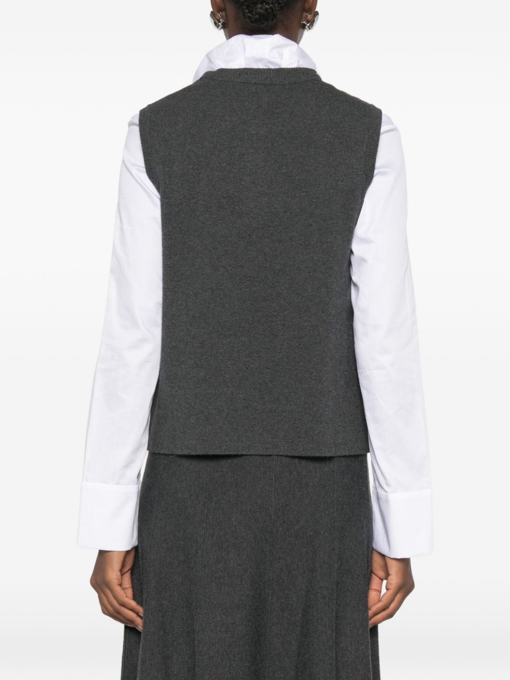 YERSE Gilet in lana Rosi con tasche frontali