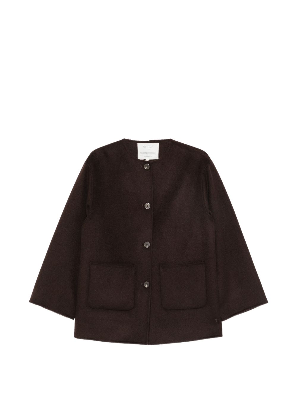 YERSE Cappotto corto Sully in lana con frange