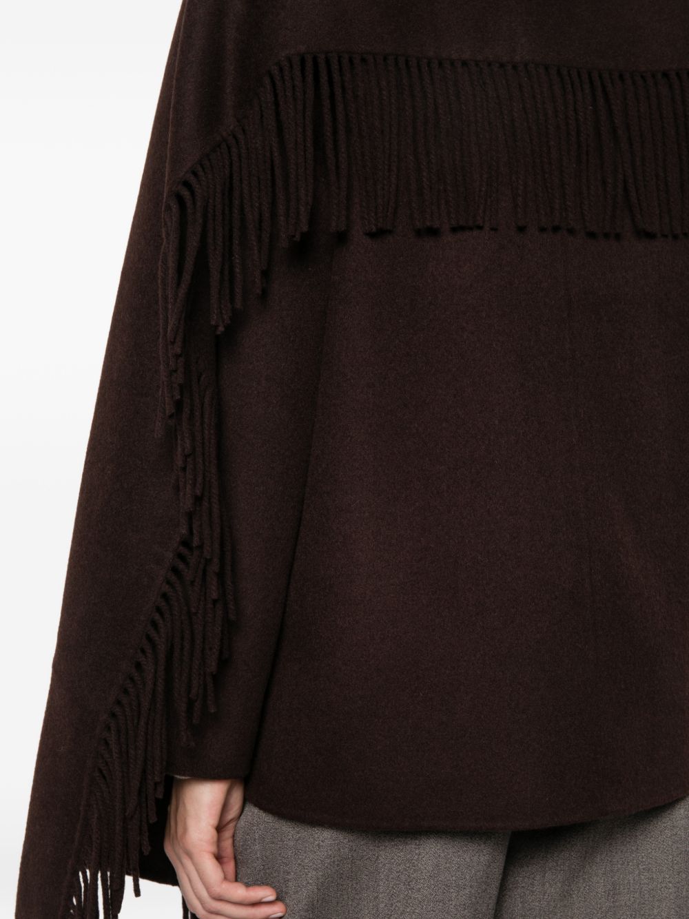 YERSE Cappotto corto Sully in lana con frange