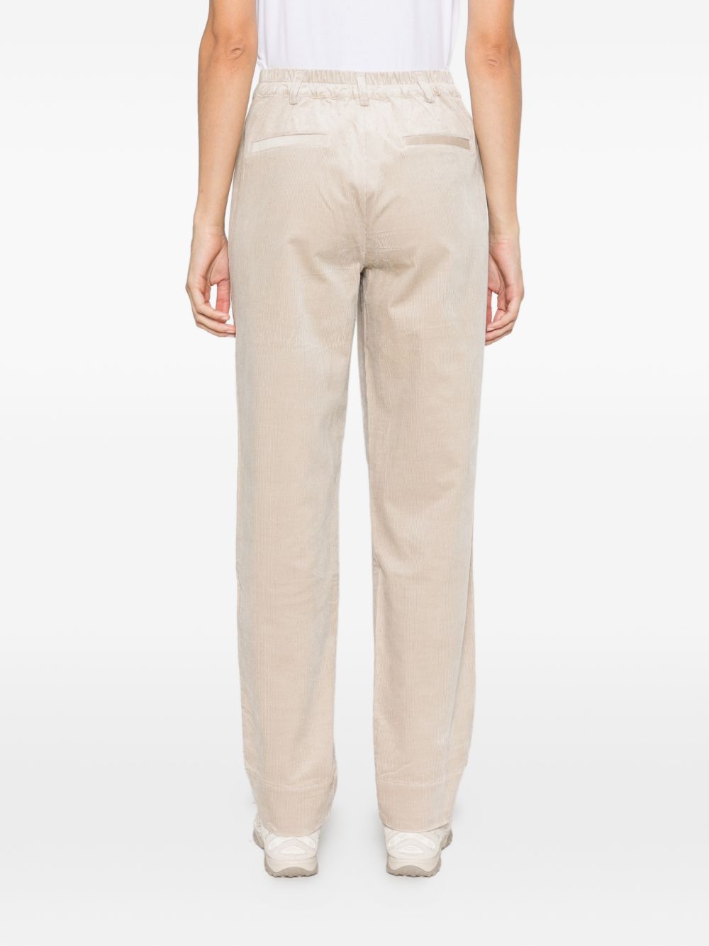 YERSE Pantaloni Kendall a costine avorio