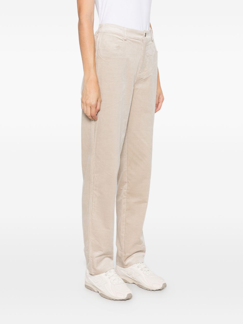 YERSE Pantaloni Kendall a costine avorio