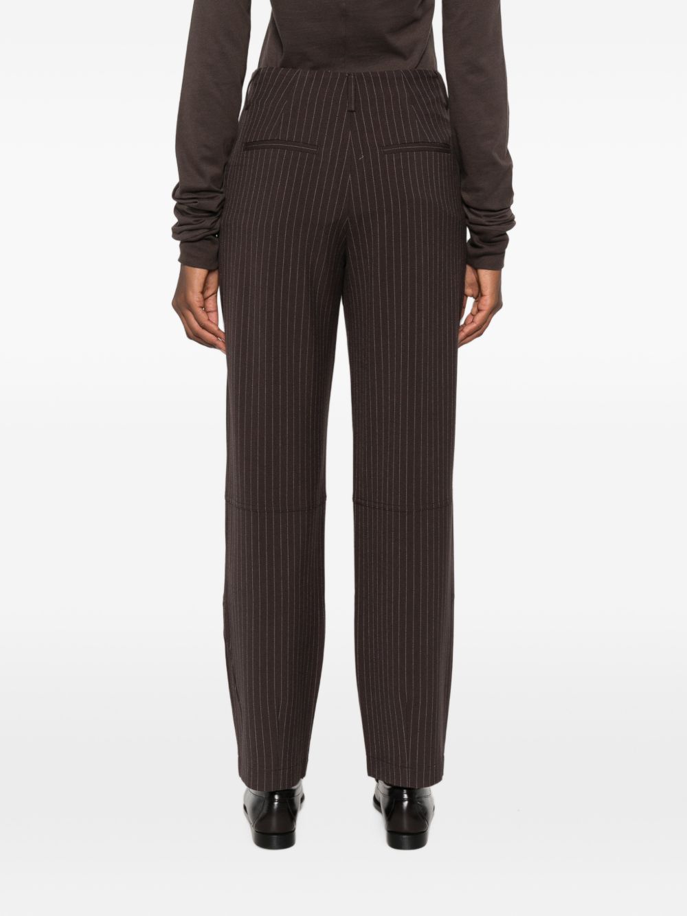 YERSE Pantaloni Marroni Gessati