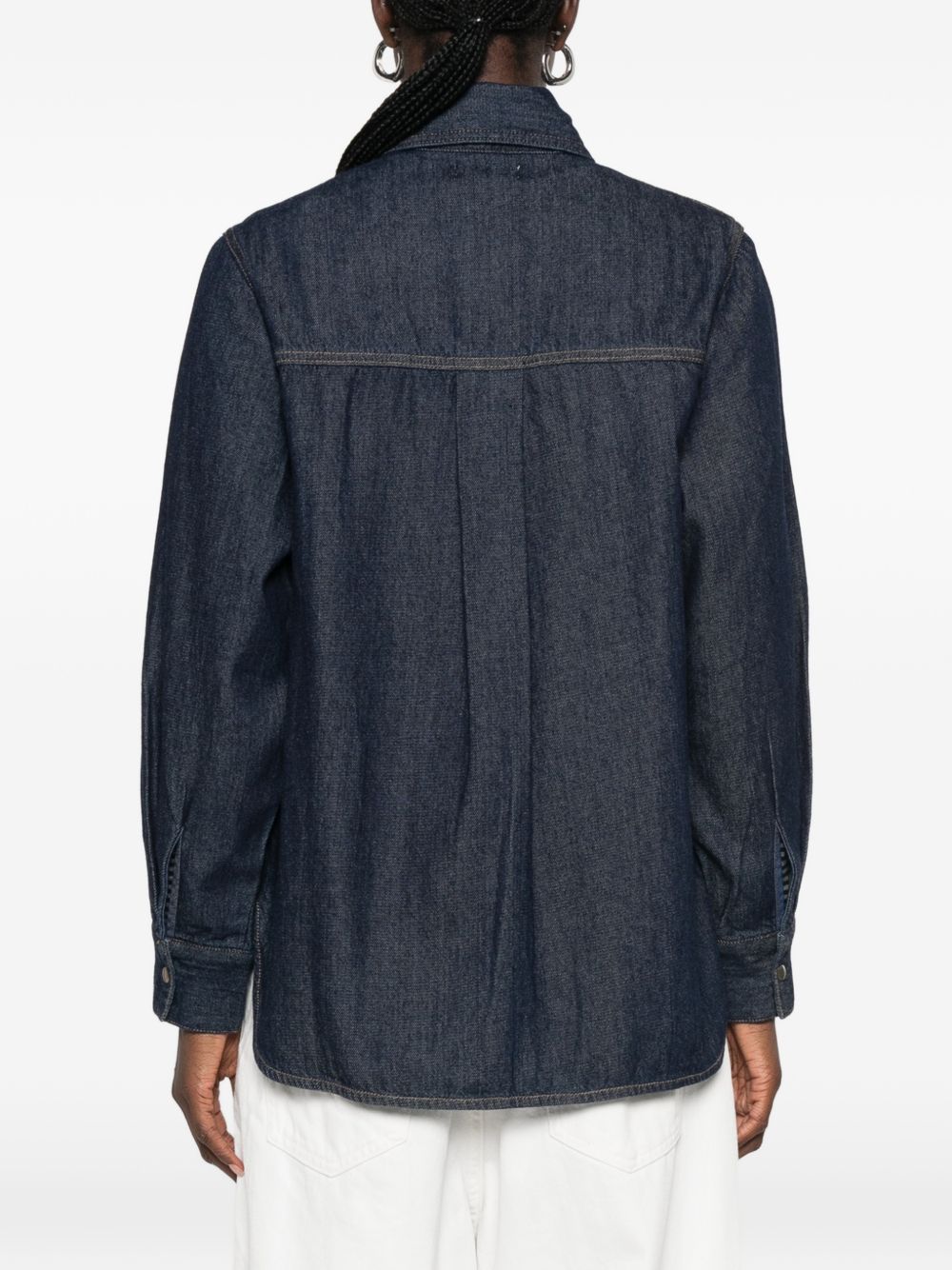 YERSE Camicia in denim blu Rodeo
