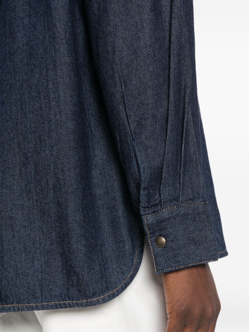YERSE Camicia in denim blu Rodeo