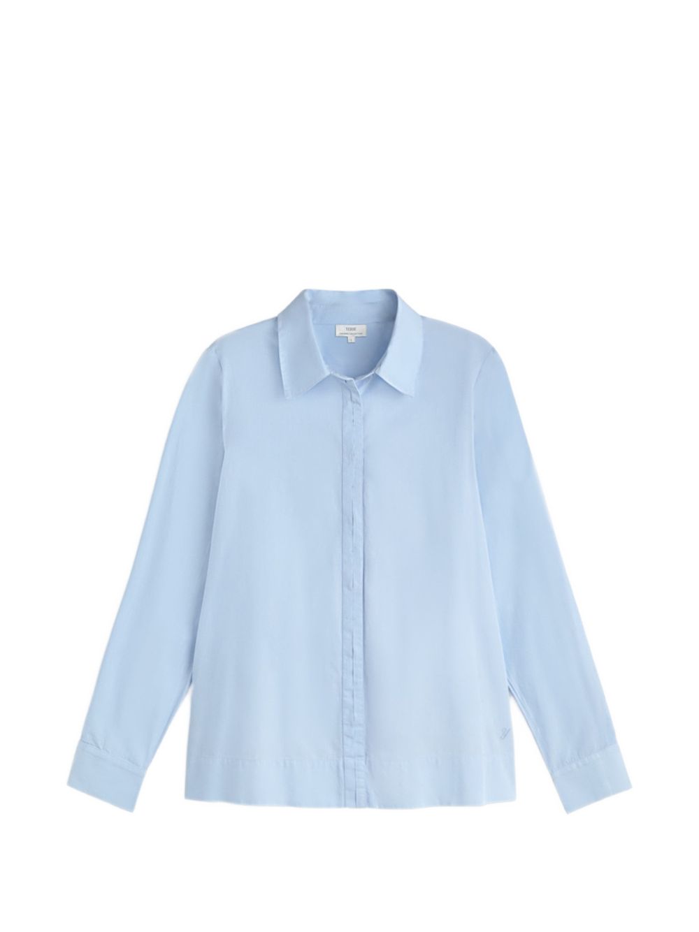YERSE Camicia Basil classica celeste in cotone