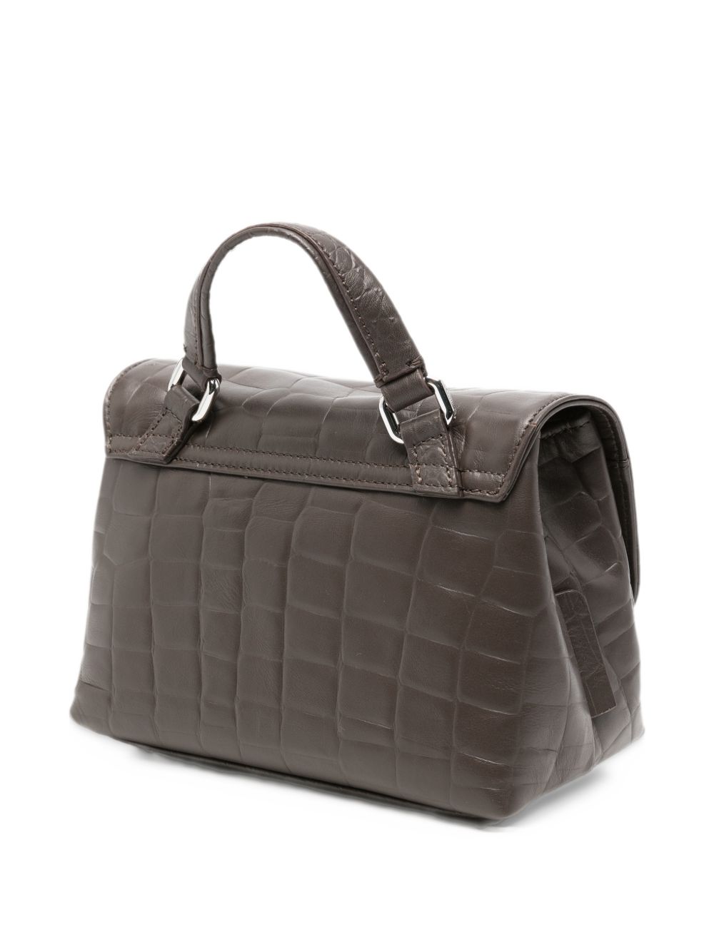 ZANELLATO Borsa Postina Foulard 70 Baby in Pelle di Vitello Stampa Cocco