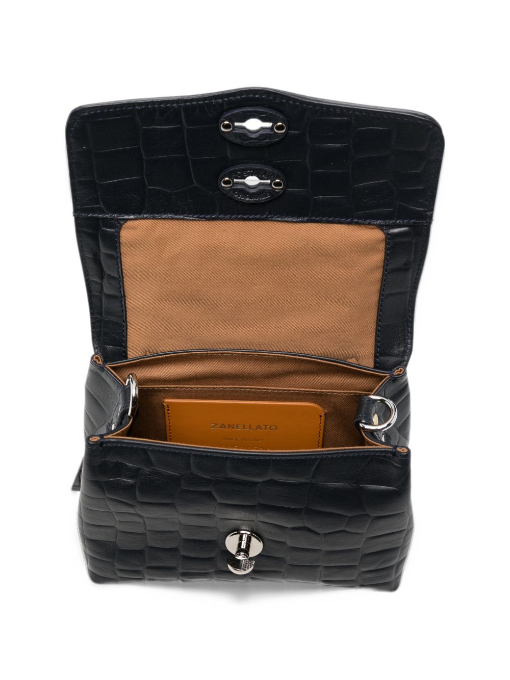 ZANELLATO Borsa Postina Foulard 70 Baby in Pelle di Vitello Stampa Cocco