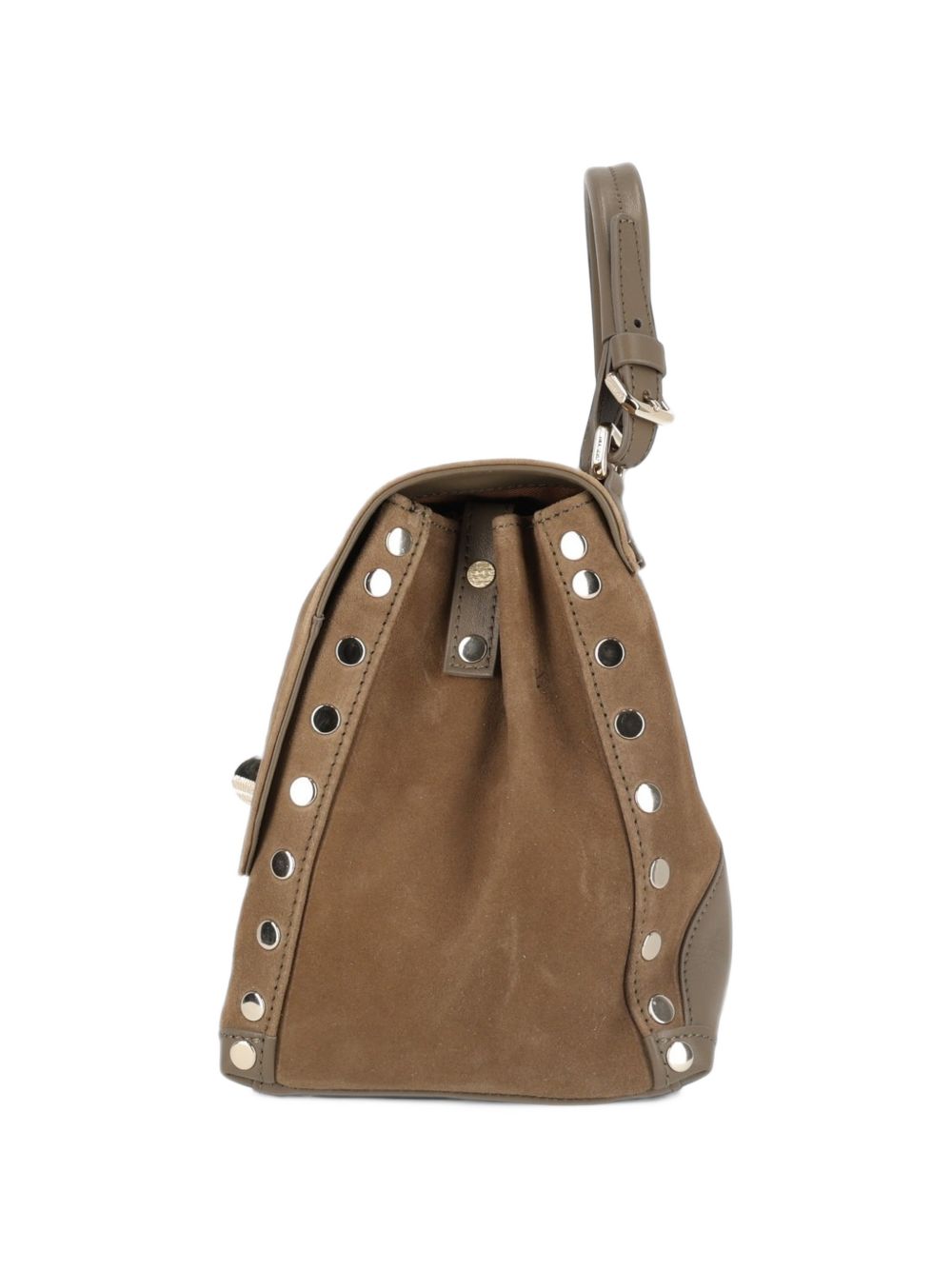 ZANELLATO Borsa Small in pelle scamosciata color oliva