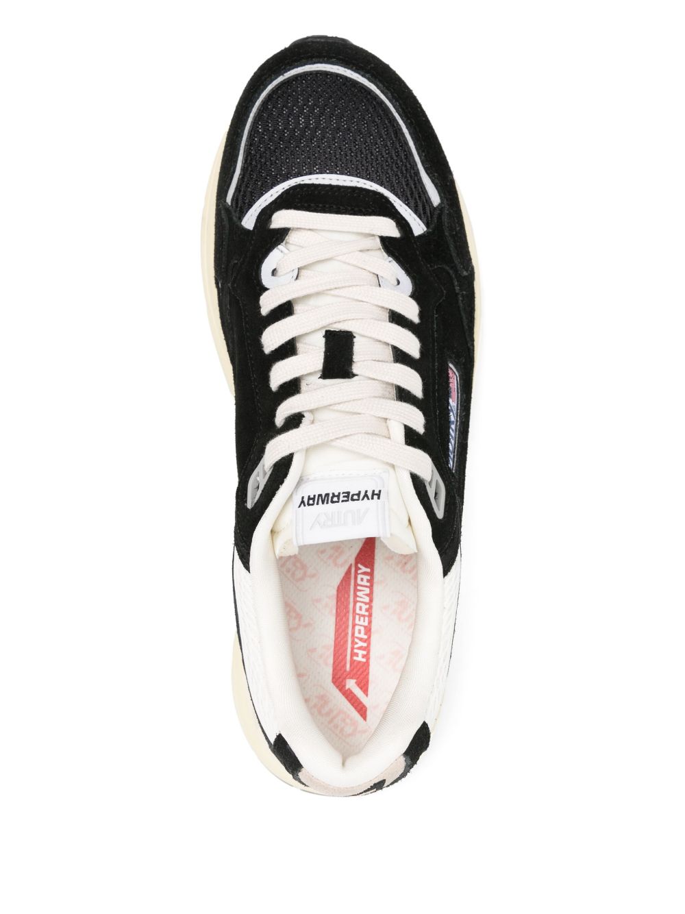 AUTRY Sneakers Hyperway in mesh e suede nero e argento