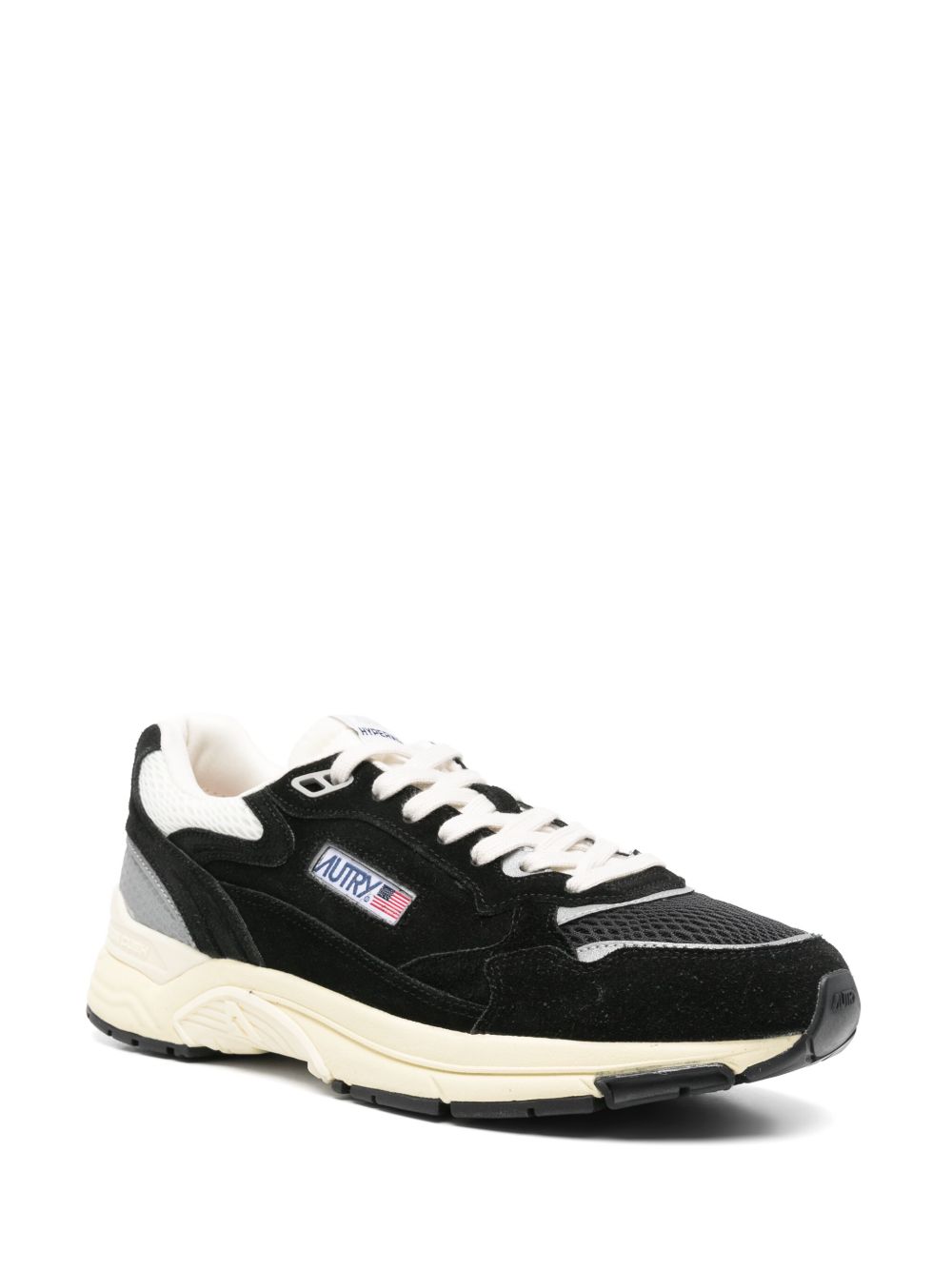 AUTRY Sneakers Hyperway in mesh e suede nero e argento
