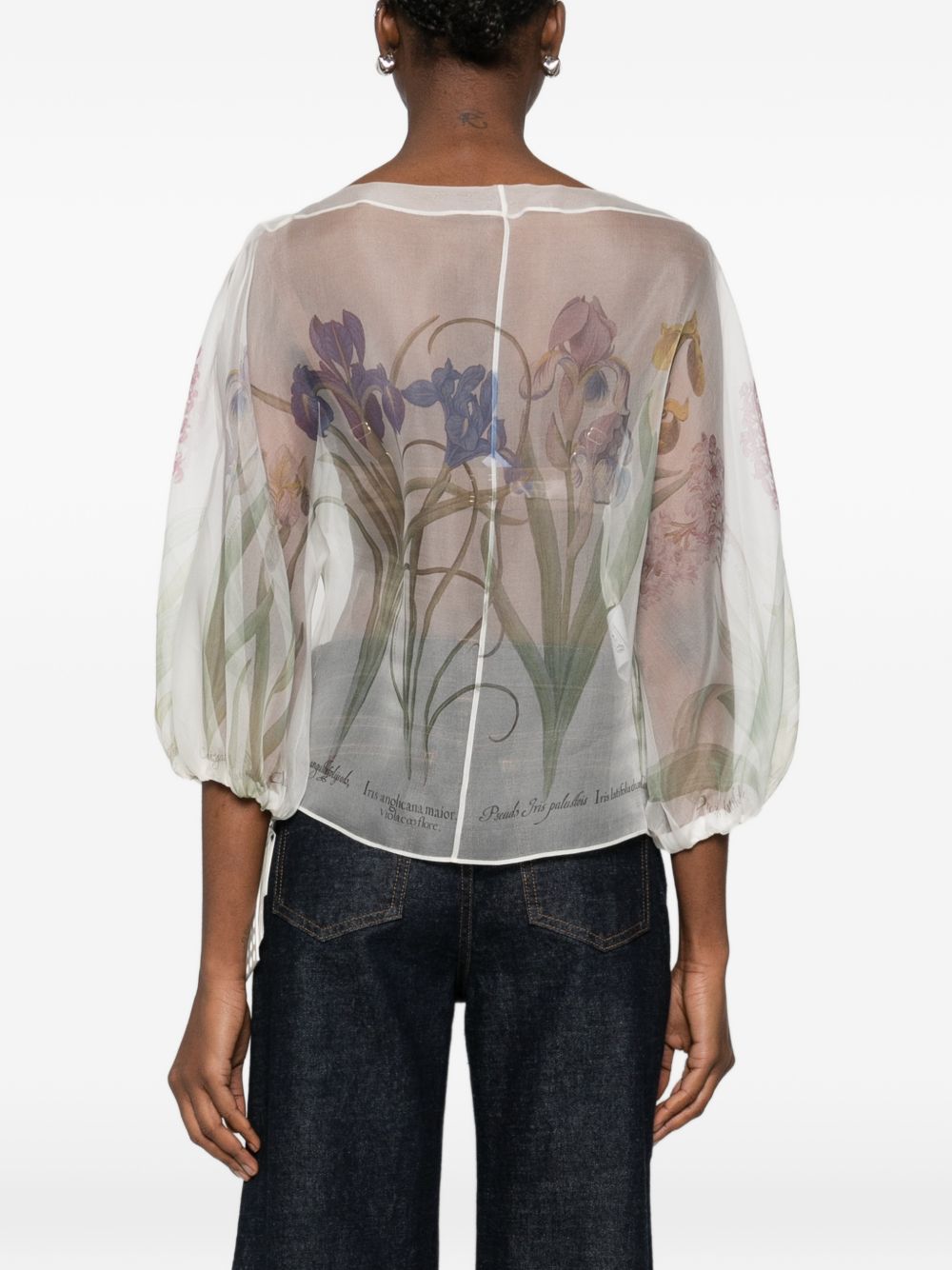ALBERTA FERRETTI Blusa in seta semitrasparente con fantasia