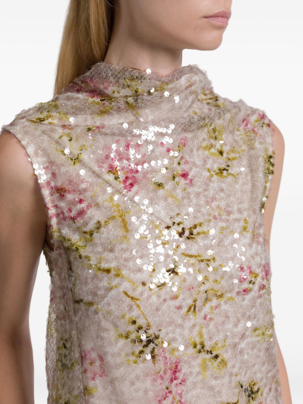ALBERTA FERRETTI Top con paillettes a collo alto