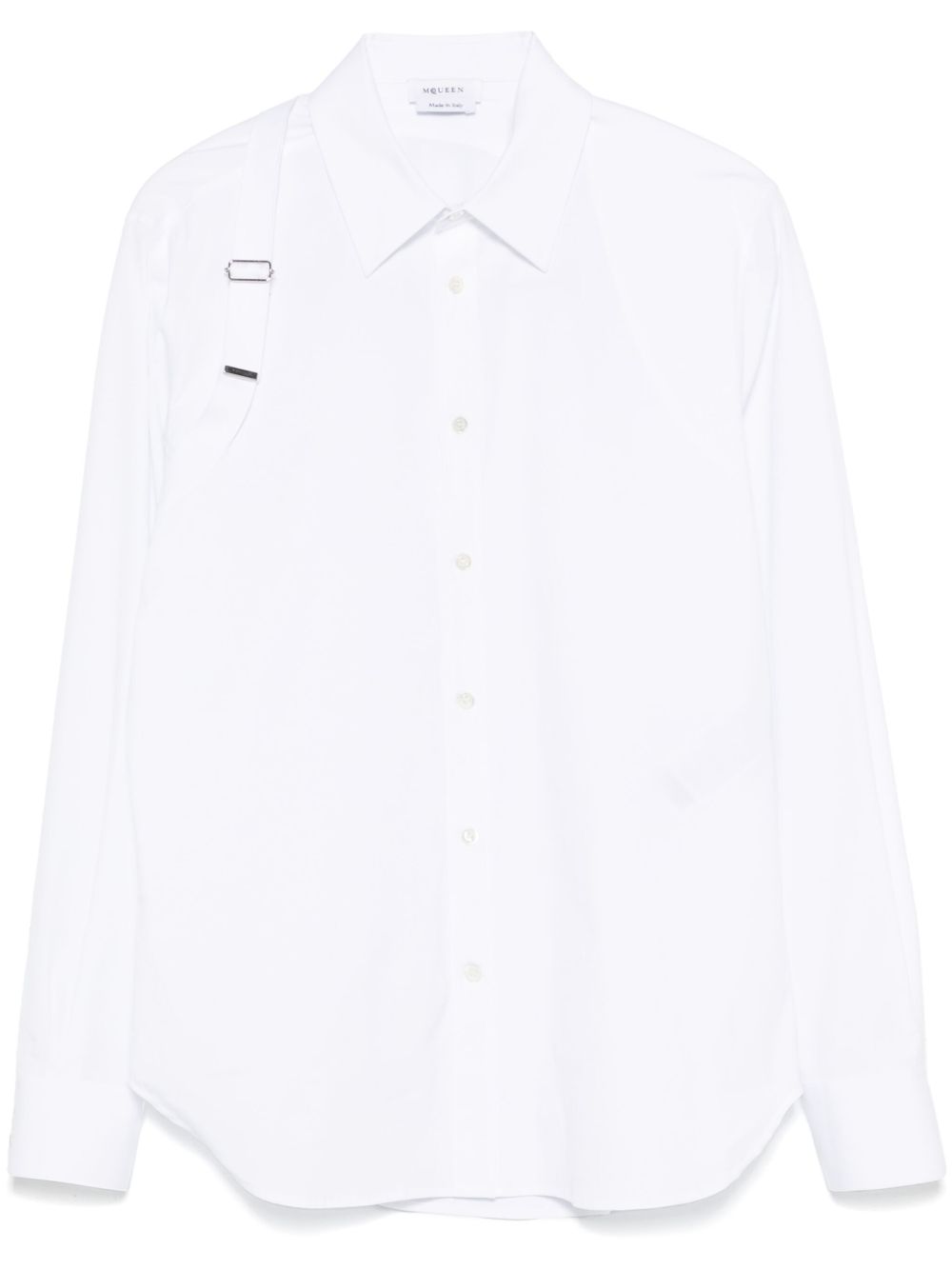 ALEXANDER McQUEEN Camicia 'Harness' con fibbia a T in bianco