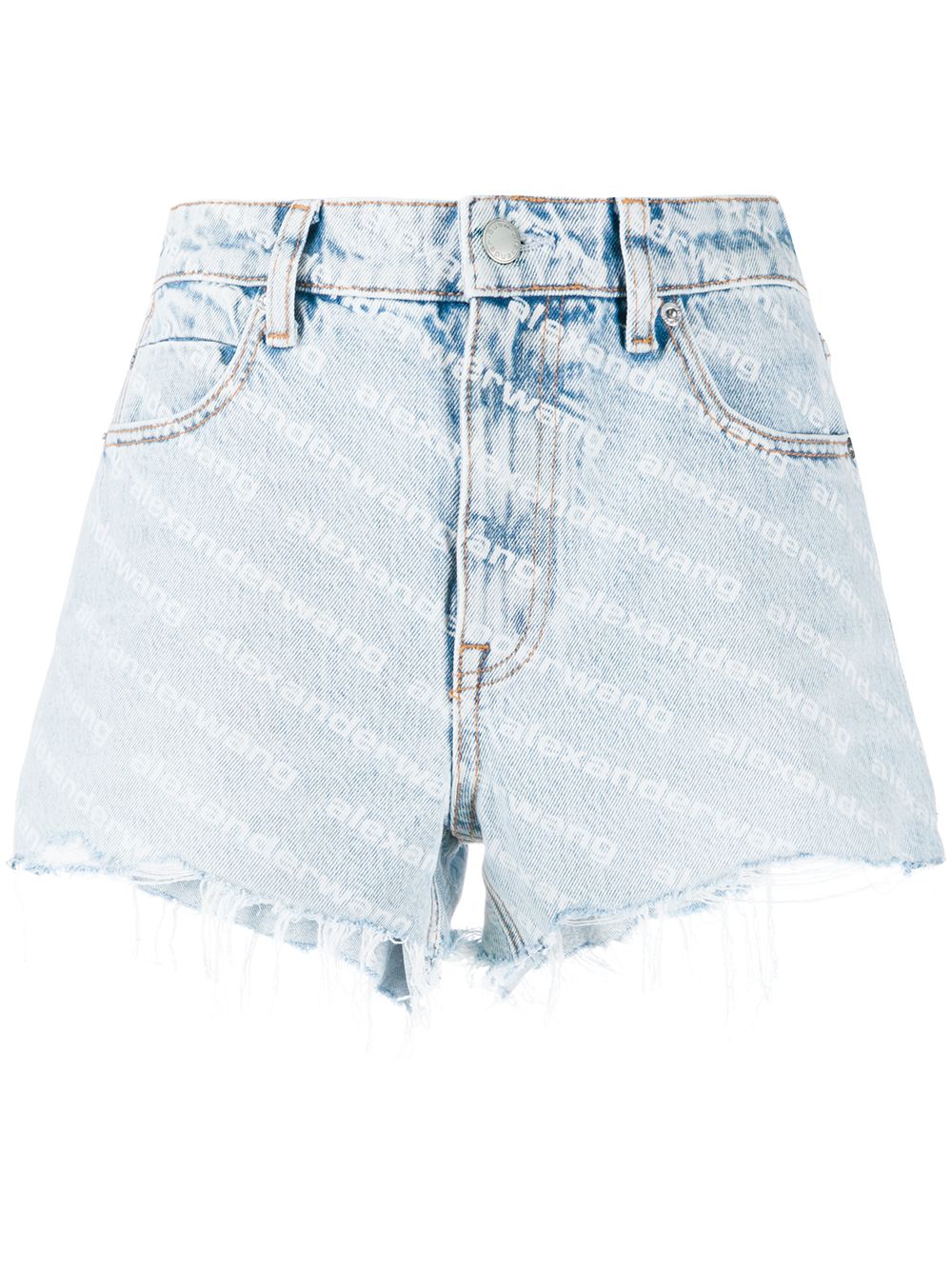 ALEXANDER WANG Shorts a vita alta con logo stampato