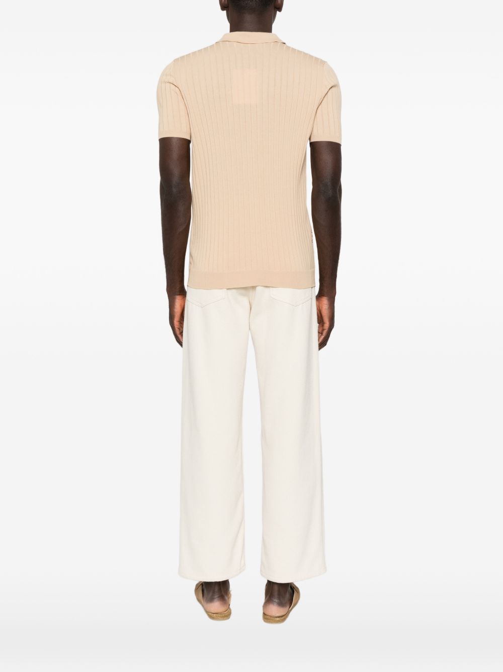 AMARANTO Polo beige a maniche corte