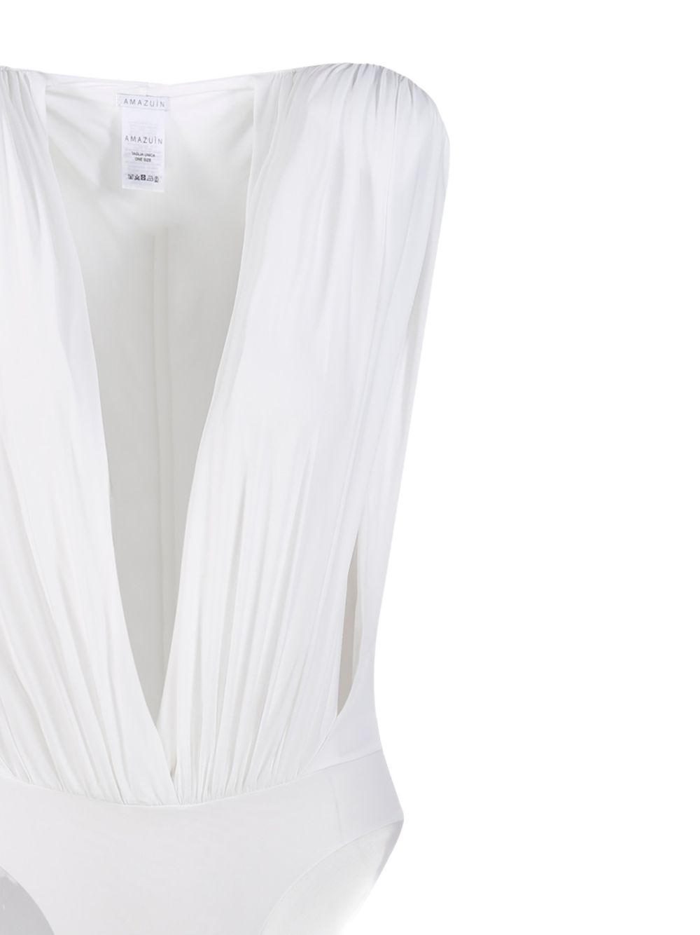 AMAZUIN Body Nikita off white con scollo profondo a V