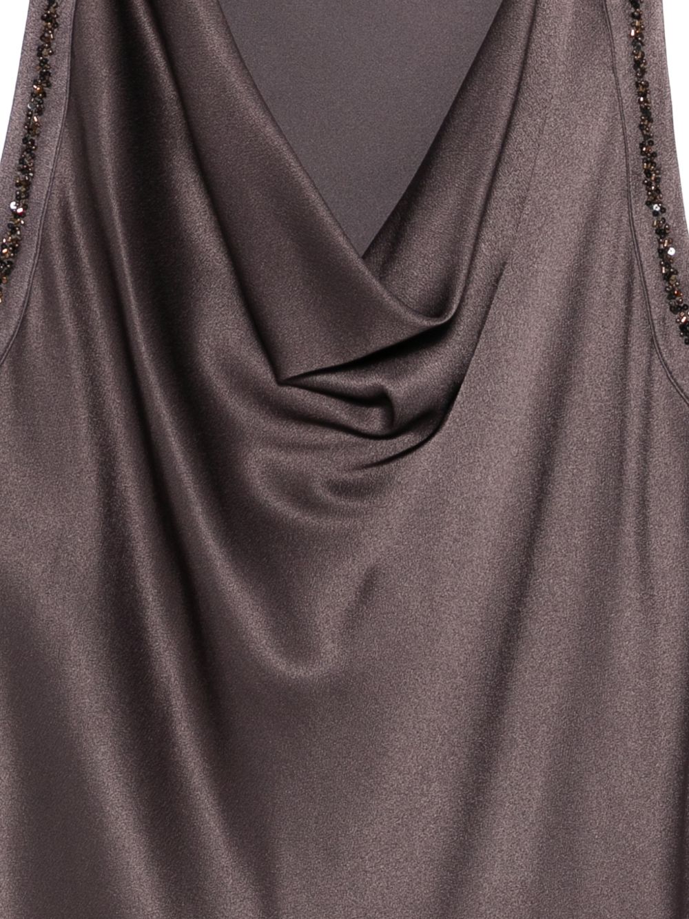 ANTONELLI Top Becky in satin con scollo drappeggiato e fondo asimmetrico