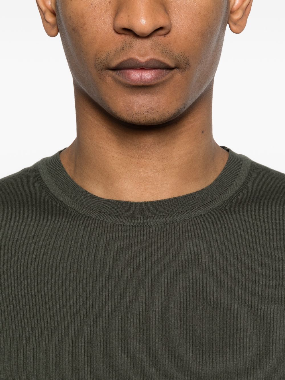 BARACUTA Maglia verde a maniche corte girocollo