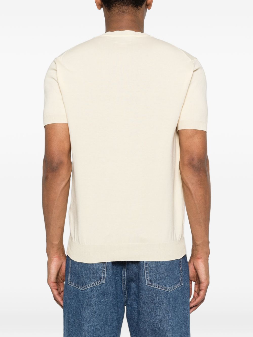 BARACUTA T-shirt in cotone avorio a maniche corte