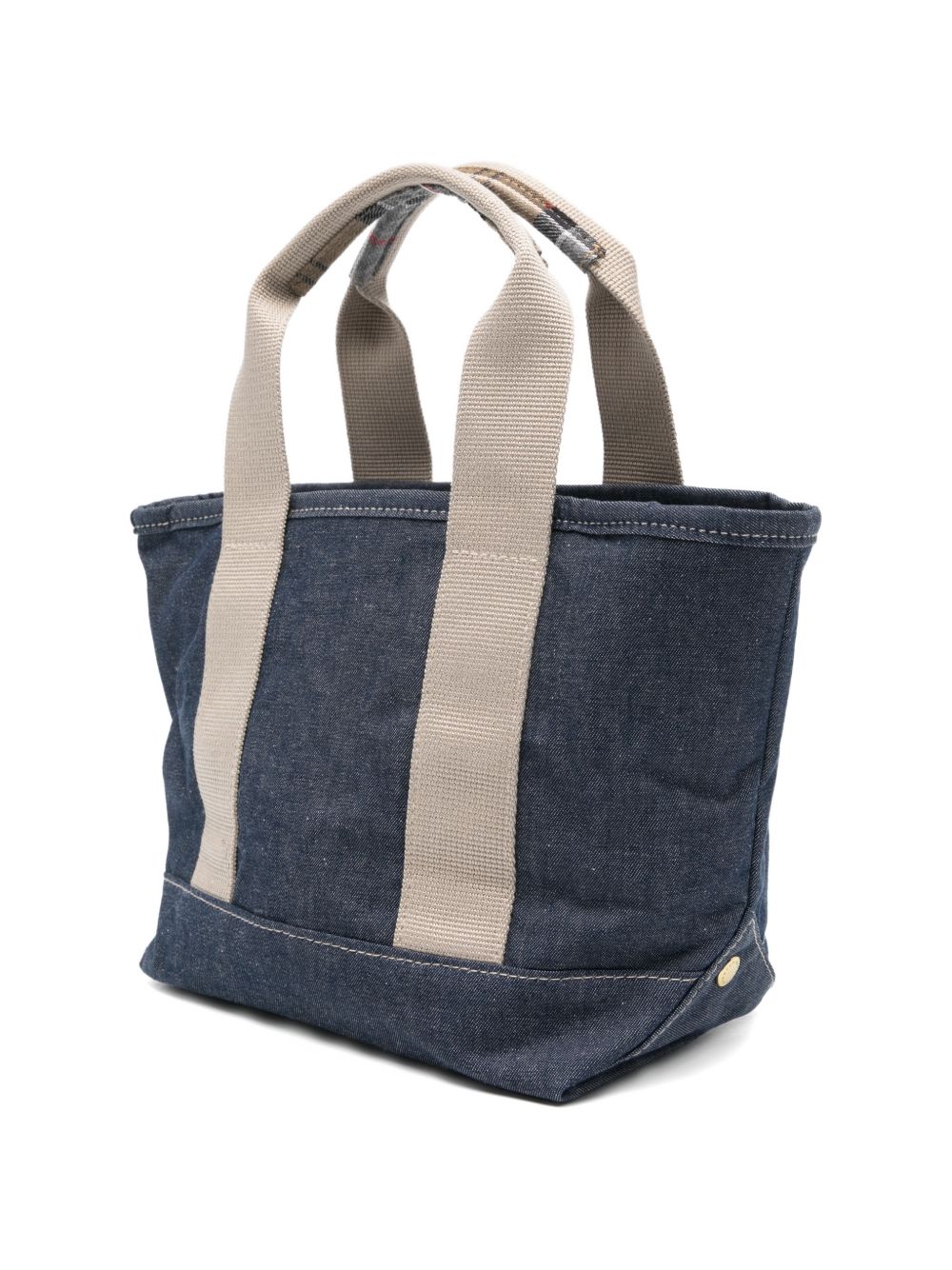 BARBOUR Borsa a mano in blu denim con logo