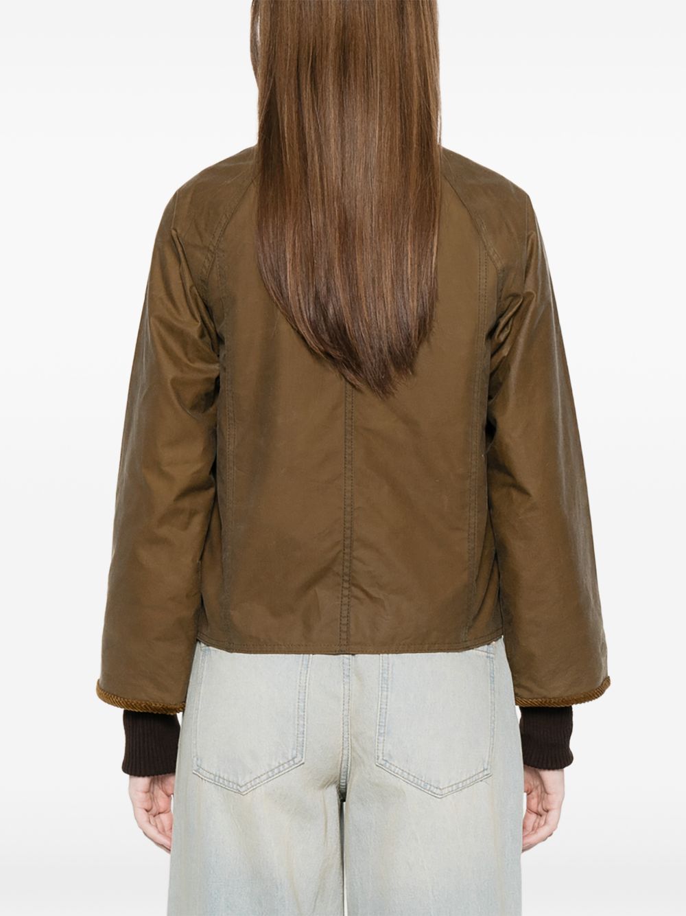 BARBOUR Giacca Beadnell marrone con collo a coste