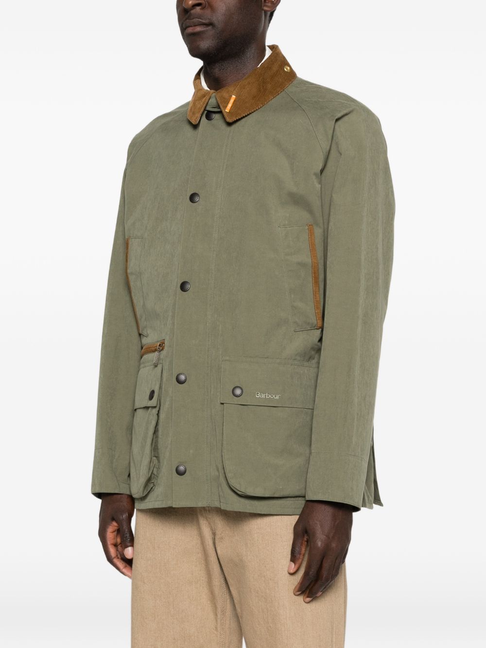 BARBOUR Giacca Icons verde con colletto a coste