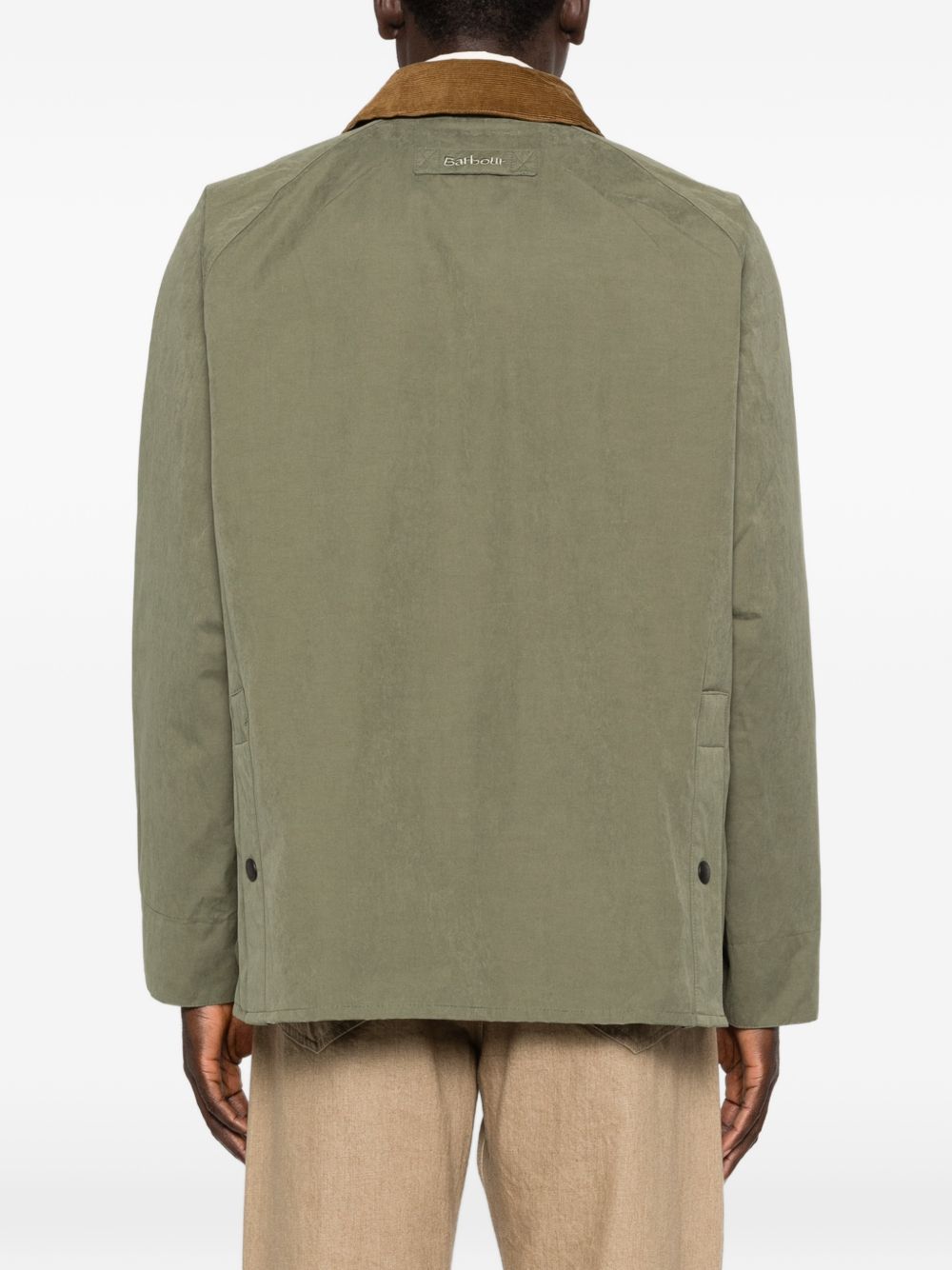 BARBOUR Giacca Icons verde con colletto a coste