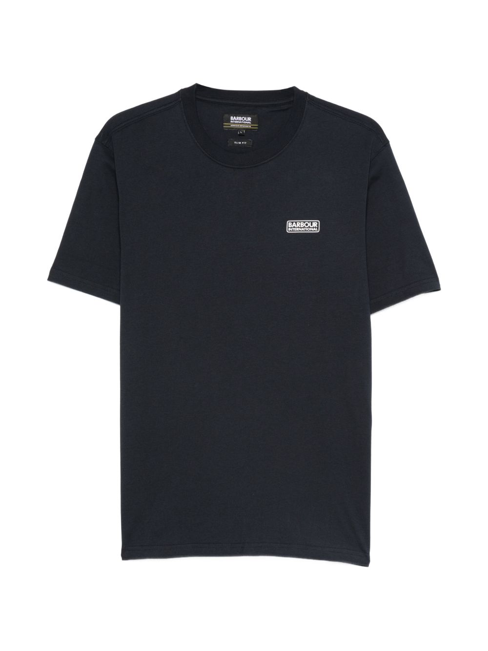 BARBOUR T-shirt blu navy in cotone con logo a collo rotondo e maniche corte