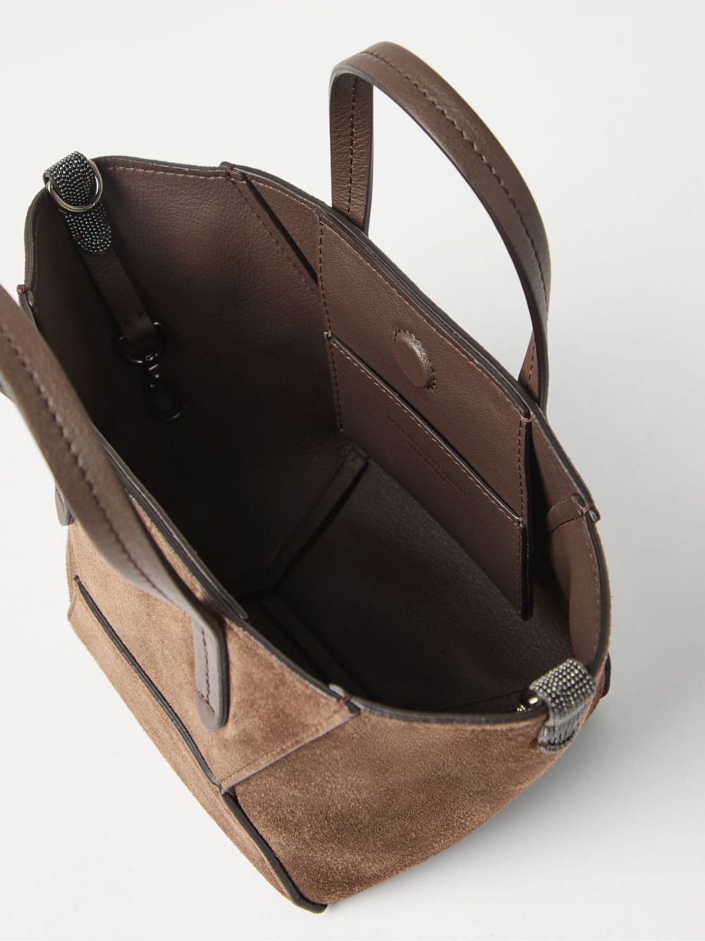 BRUNELLO CUCINELLI Borsa a tracolla Mini in suede marrone