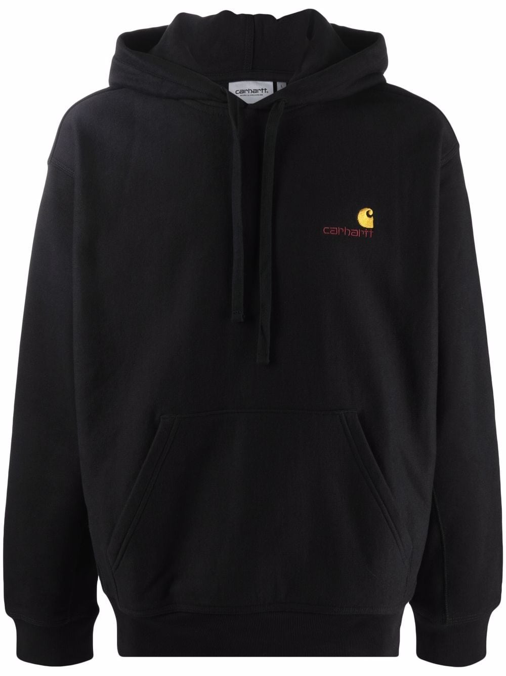 CARHARTT WIP Felpa in cotone nero con logo ricamato frontale