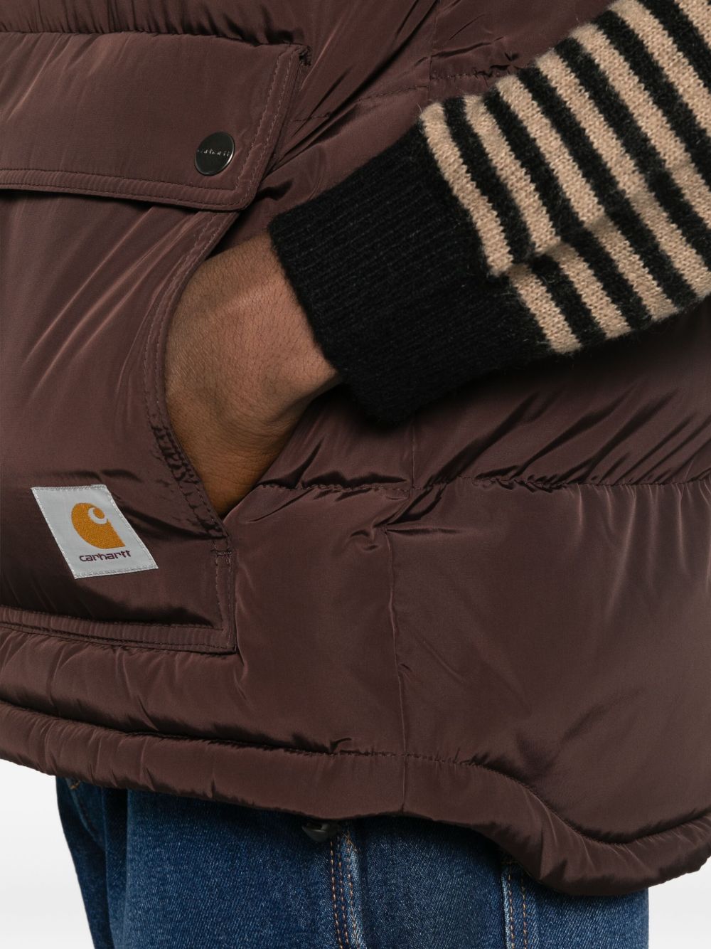 CARHARTT WIP Gilet imbottito marrone con tasche