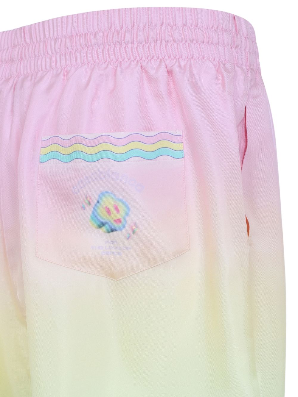 CASABLANCA Shorts in seta con stampa grafica multicolore