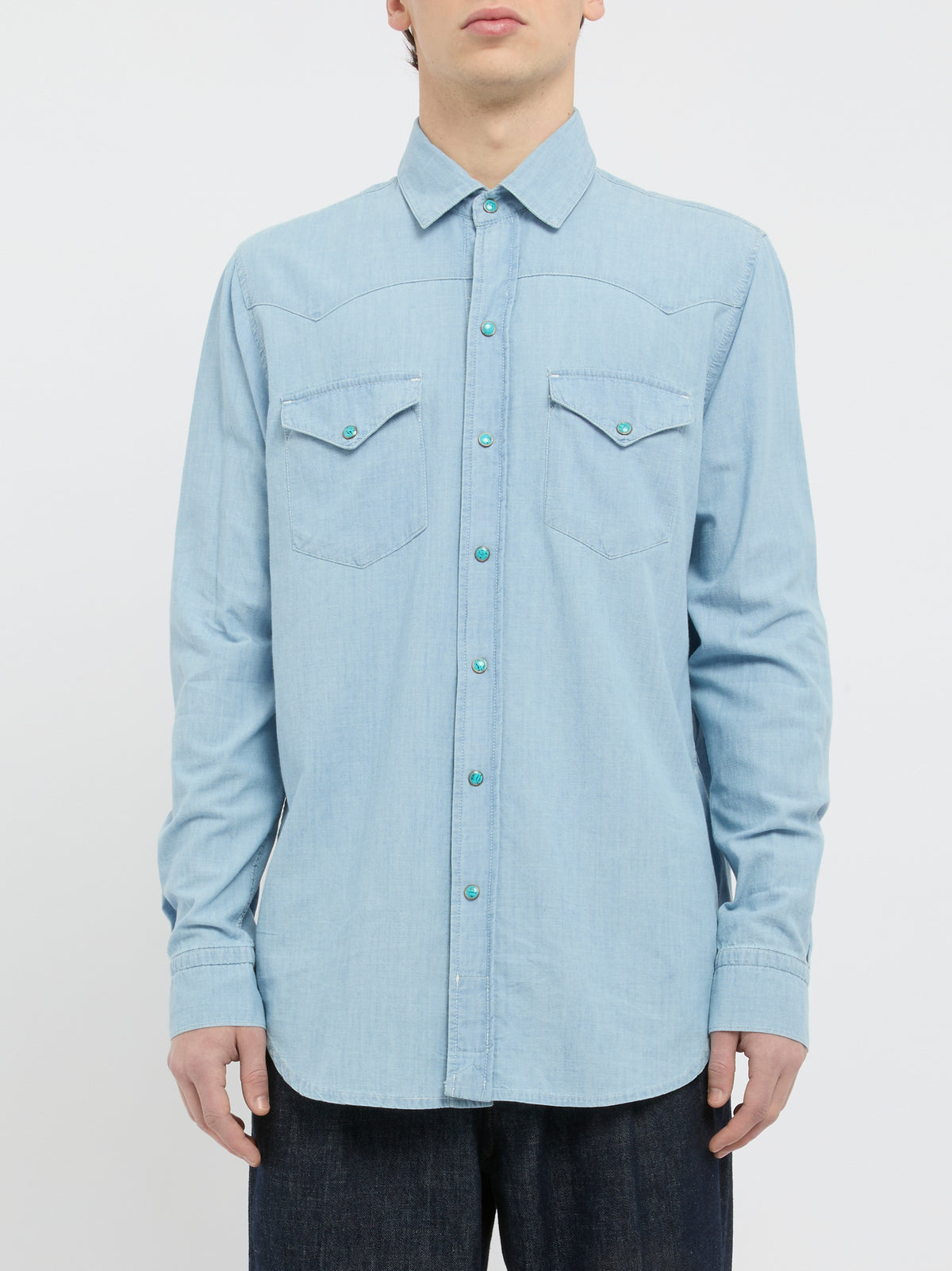 CHESAPEAKES Camicia 'Flagstaff' in denim con tasche