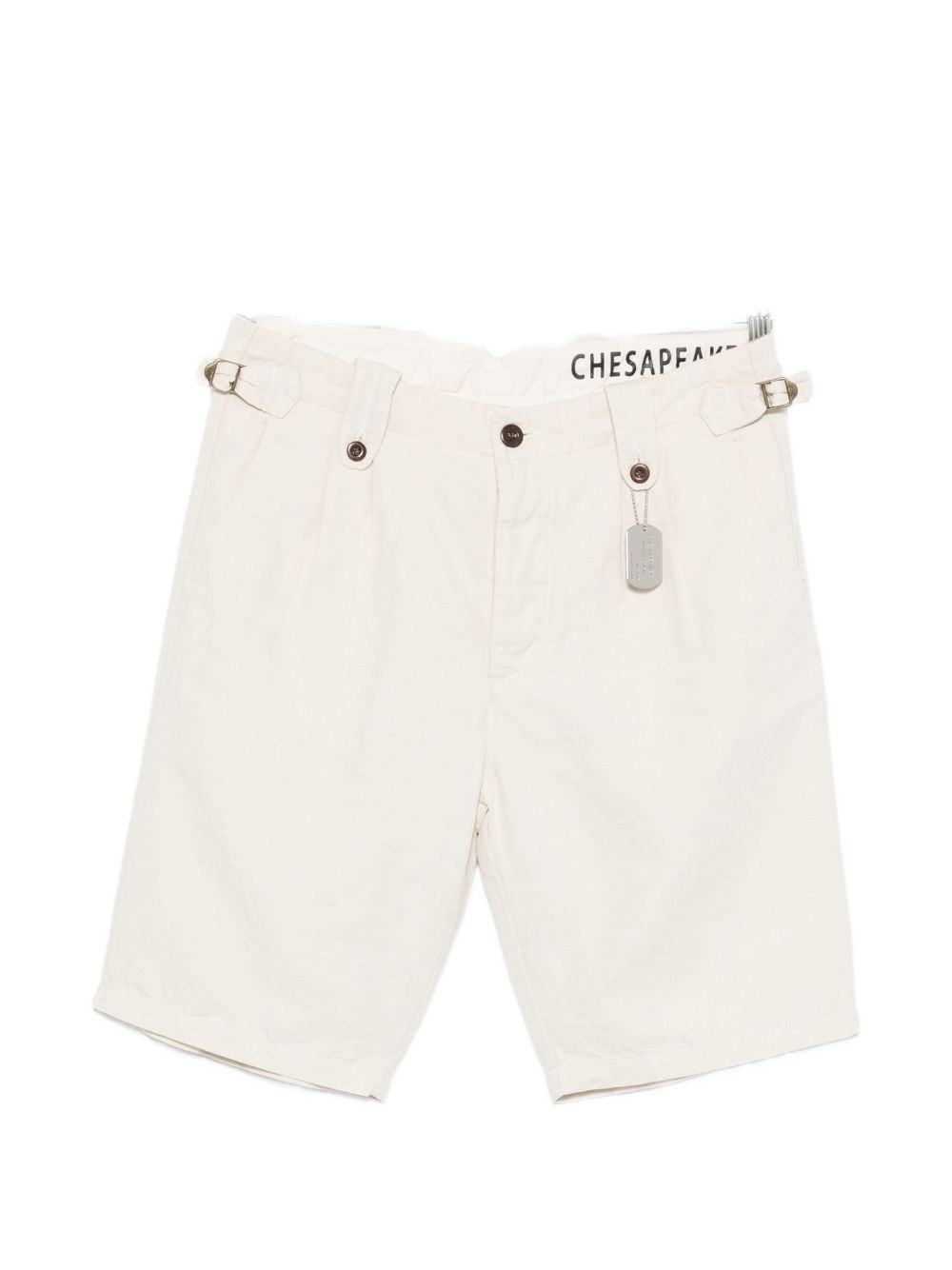 CHESAPEAKES Bermuda Navarre avorio con fibbie regolabili e portachiavi