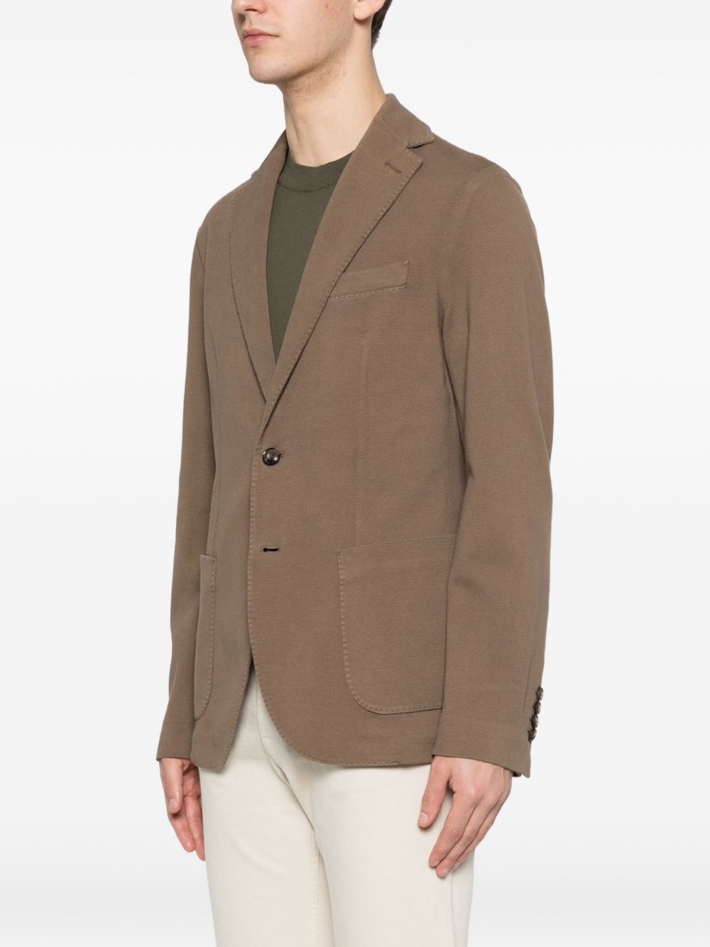 CIRCOLO 1901 Giacca marrone in cotone con tasche a toppa e revers classici