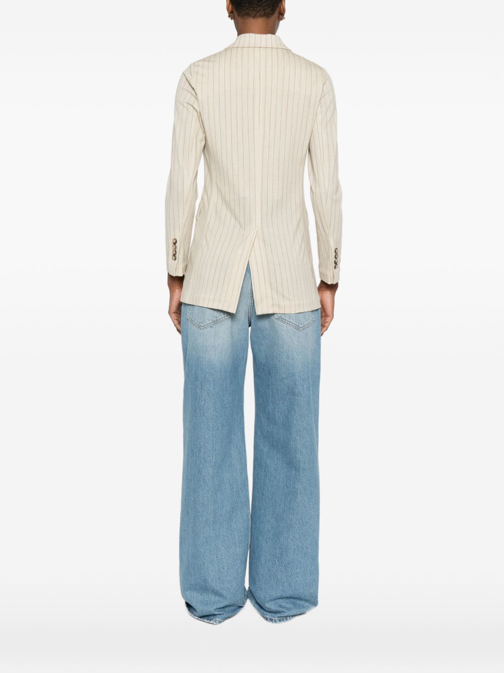 CIRCOLO 1901 Blazer doppiopetto gessato chiaro con tasche laterali
