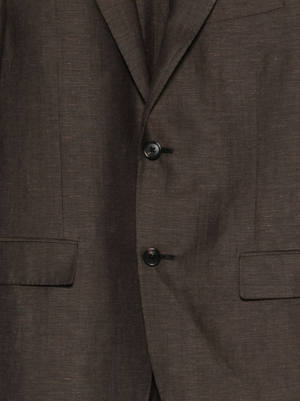 CORNELIANI Giacca monopetto in lina misto lino marrone