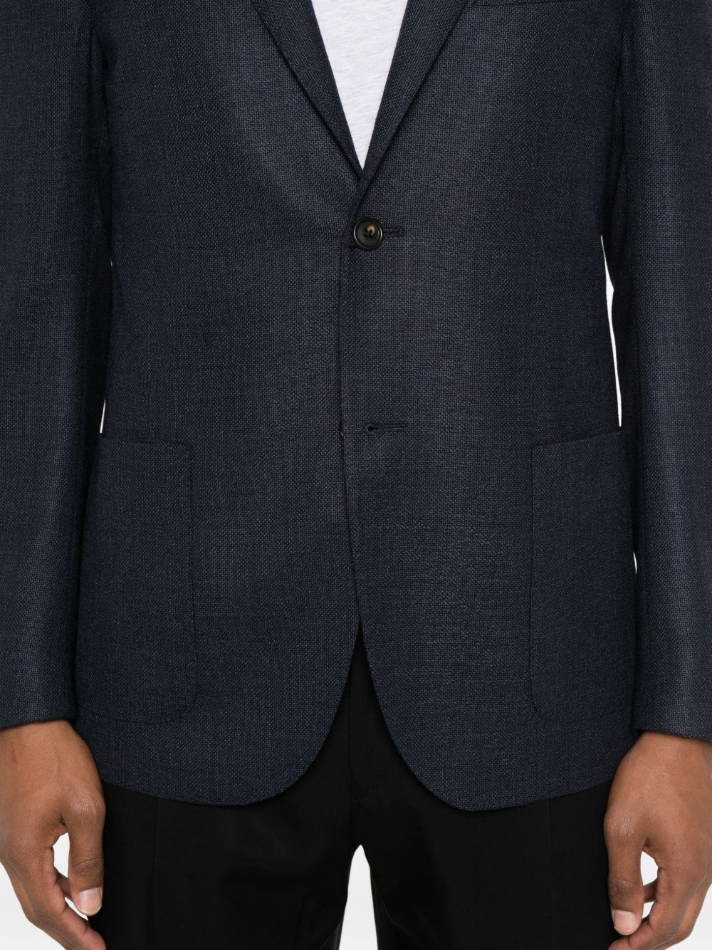 CORNELIANI Giacca monopetto in lana vergine blu