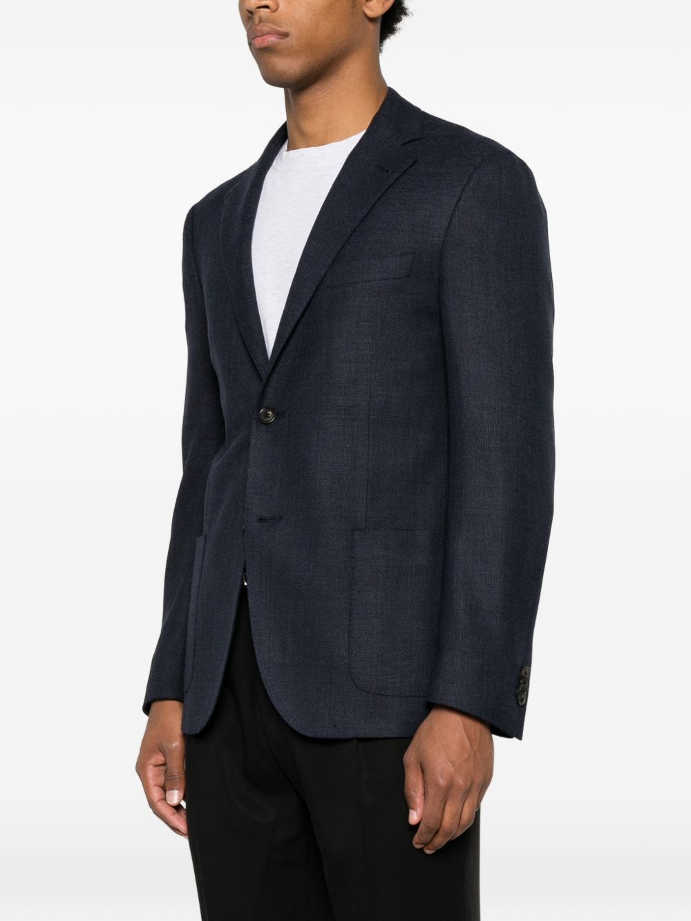 CORNELIANI Giacca monopetto in lana vergine blu