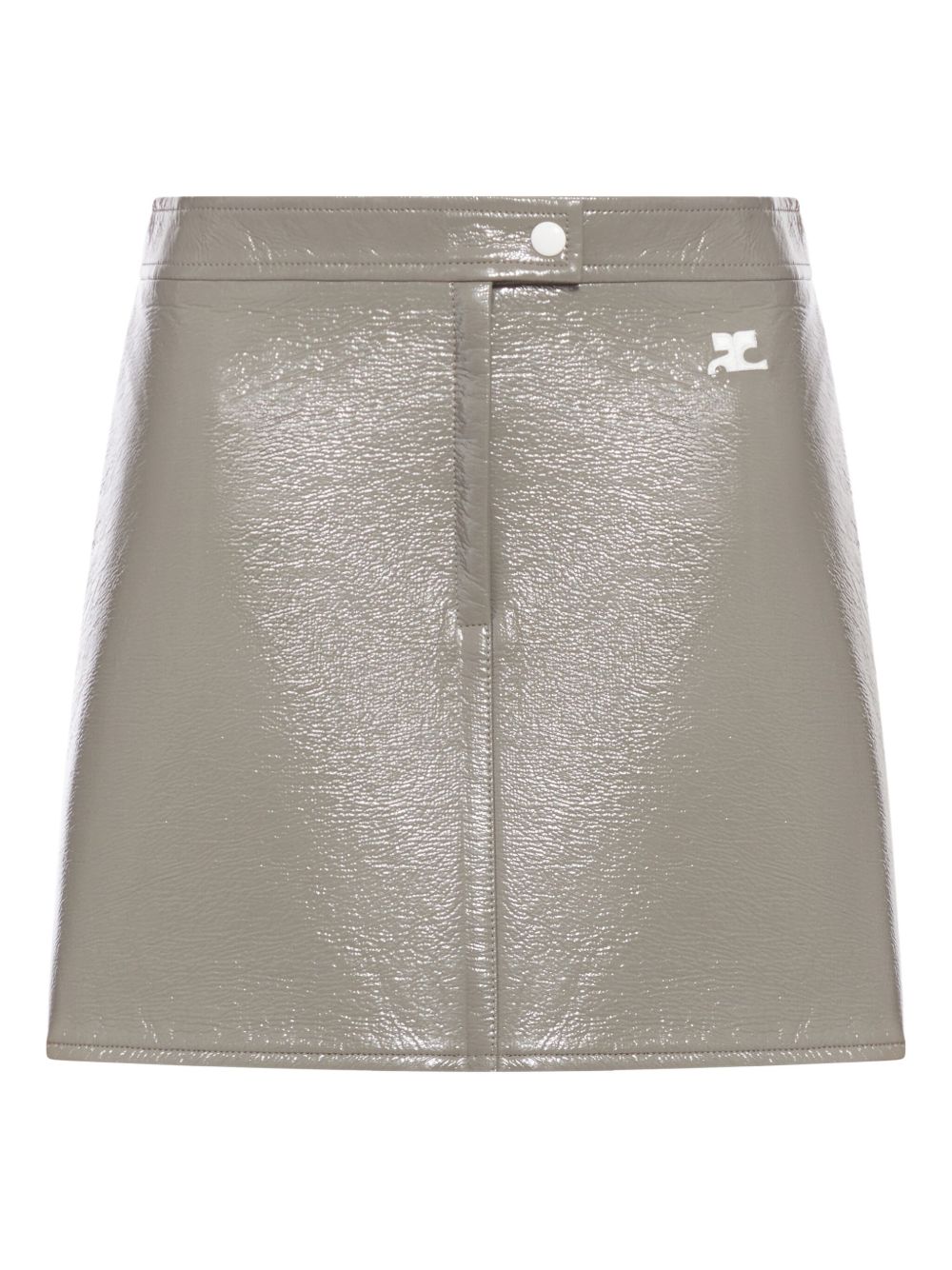 COURREGES Minigonna effetto vinile con logo
