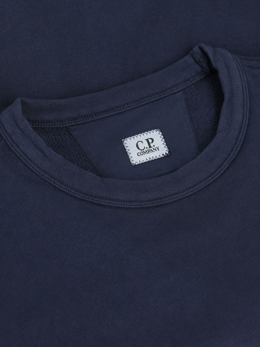 CP COMPANY Felpa in cotone blu con tasca e lente