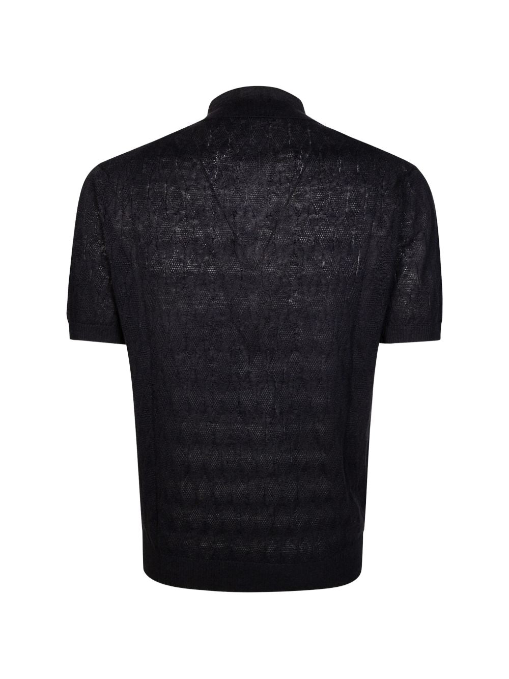 DANIELE FIESOLI Polo leggera in lino misto cotone nero