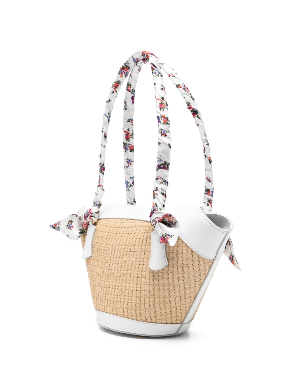 DOLCE e GABBANA Borsa a spalla Coffa Capri in rafia con stampa floreale