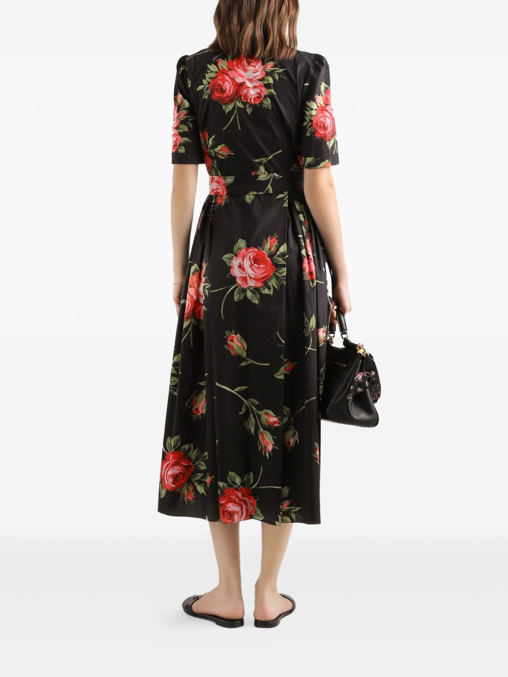 DOLCE e GABBANA Abito midi con fantasia floreale