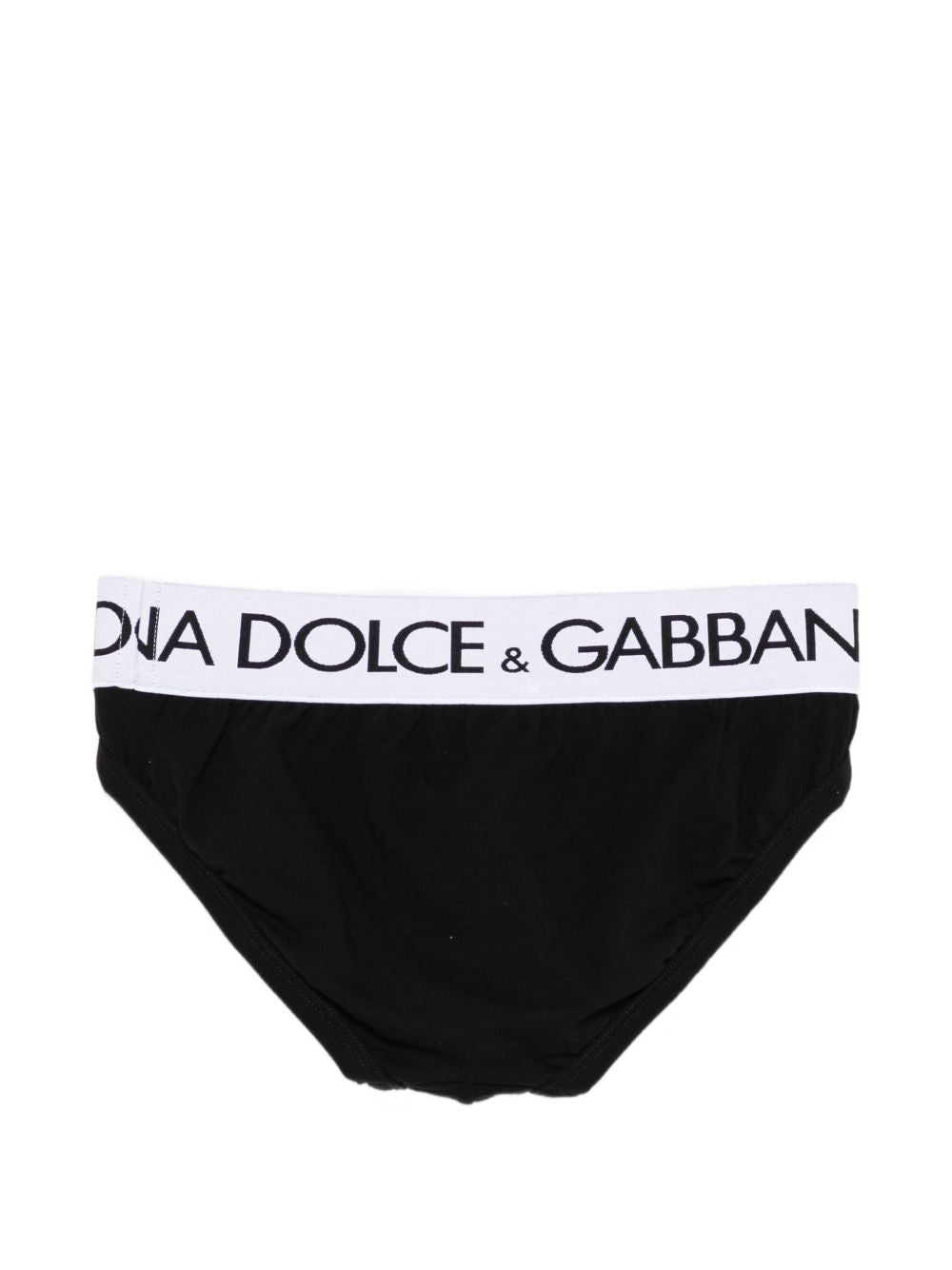 DOLCE e GABBANA Slip in cotone nero con logo